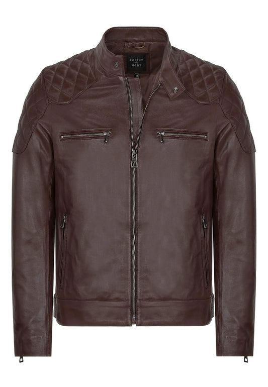 Erkek Biker Deri Ceket Çay