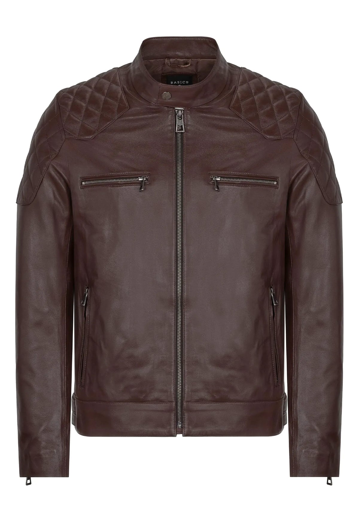 Erkek Biker Deri Ceket Çay